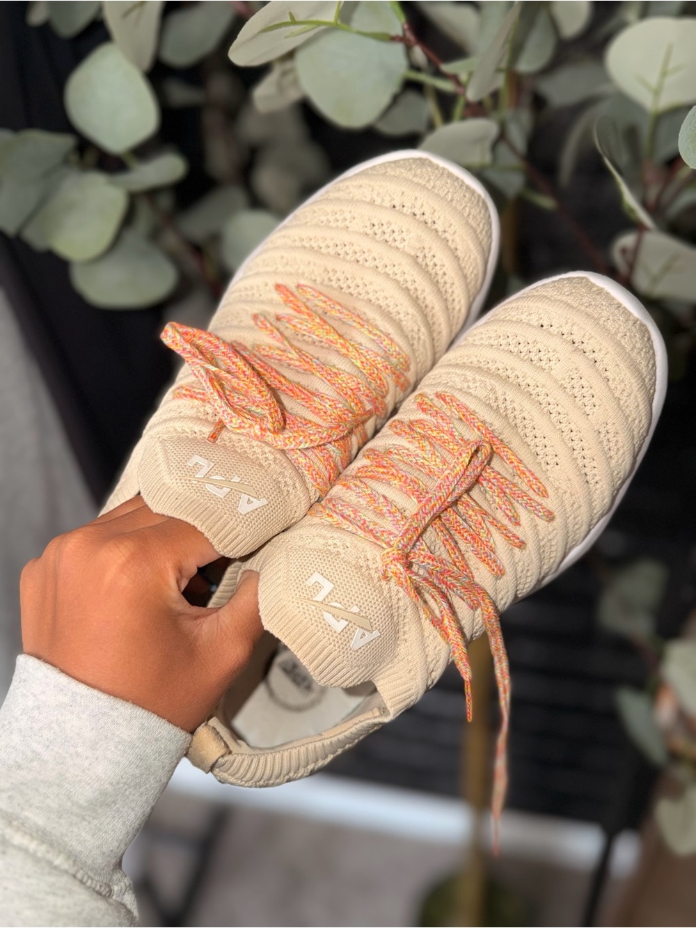 APL Neutral Knit Slip-On Sneakers with Multicolor Laces
